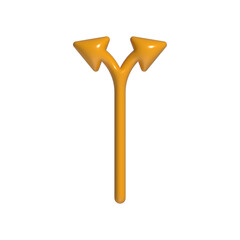 3D Double Sided Arrow Icon, Two Way Directional Symbol, Isolated on Transparent Background