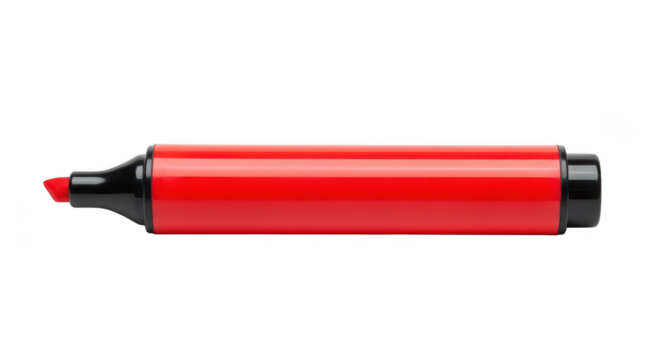 Red marker isolated on transparent background