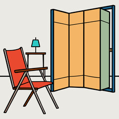 vector illustration of a wooden chair