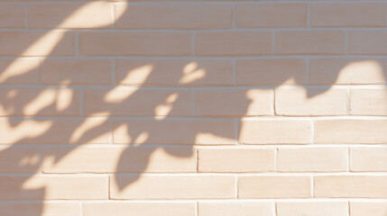 Light and Shadow, Dappled shadows of tree branches dance on weathered brick, creating a serene and artistic atmosphere.