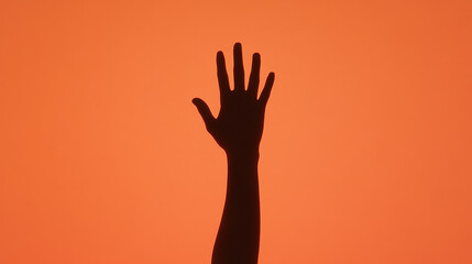 Light and Shadow, A hand silhouette reaching for light, symbolizing aspiration and hope in a visually striking image.