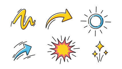 Hand Drawn Arrows Set – Scribble Sketch Line Elements and Doodle Marker Strokes Vector Illustration AI EPS PNG JPEG