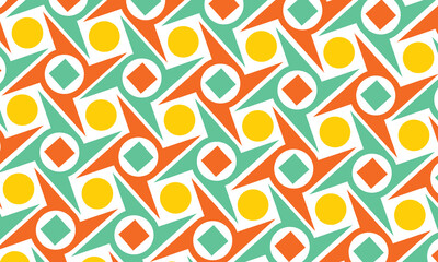 Abstract shapes geometric motif basic linear pattern continuous background. Modern geometrical style fabric design. Colorful shuriken repeat seamless pattern design. seamless pattern.