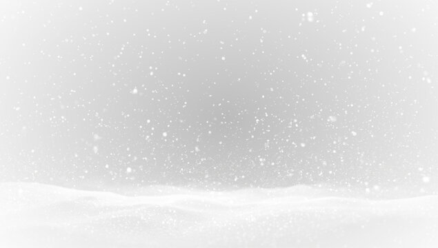 Heavy falling snow PNG overlay on black backdrop