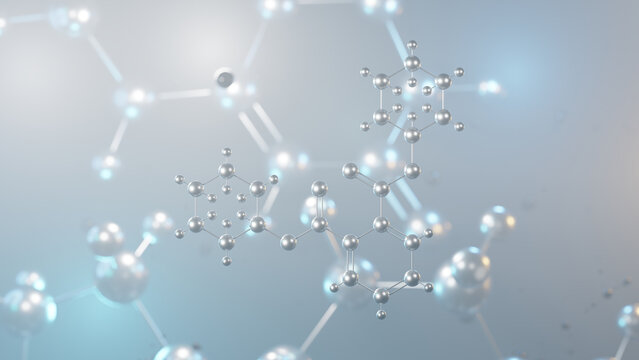 dicyclohexyl phthalate molecular structure, 3d model molecule, phthalate ester structural chemical formula view from a microscope