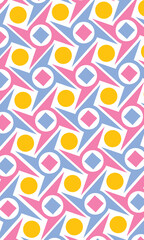 Abstract shapes geometric motif basic linear pattern continuous background. Modern geometrical style fabric design. Colorful shuriken repeat seamless pattern design. seamless pattern.