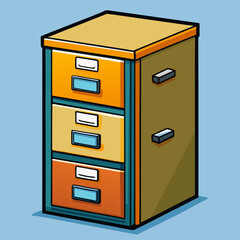 vector illustration of a drawer