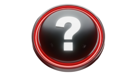 Glowing Red Ringed Question Mark Symbol isolated on a transparent background sign punctuation