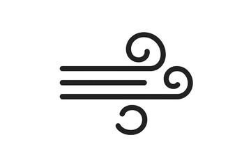 Wind icon vector. Weather symbol in trendy flat line style. Air flow sign for web, logo, app, UI design. Windy forecast pictogram isolated. Simple breeze graphic element.