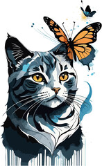 vector illustration of a cat
