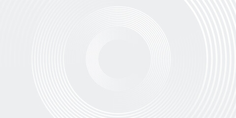 Abstract white glowing geometric lines on gray background. Modern shiny blue circle lines pattern. Futuristic technology concept. Suit for cover, poster, banner, brochure, header, website vector