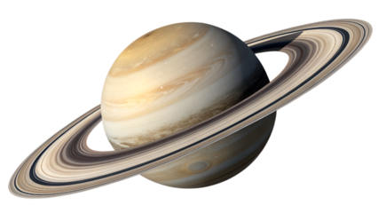 Majestic planet Saturn with its iconic rings shining in space