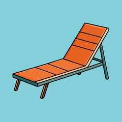 chaise longue on white background