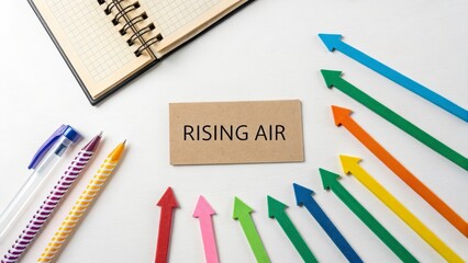 Spiral Arrows Pointing Upwards Showing Rising Air Concept