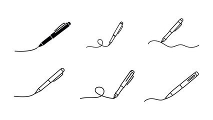The Pen's Journey: A simple pen traces lines, creating art. Perfect for illustrating concepts of writing and sketching.