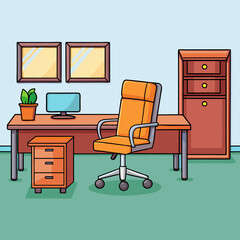 Fototapeta premium vector illustration of office furniture