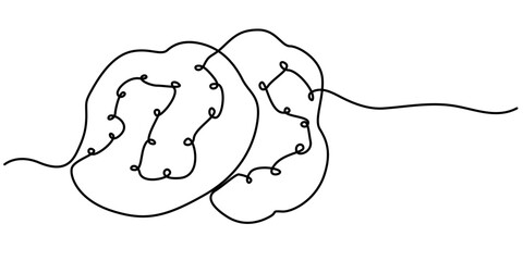potato continuous one line drawing, Potatoes vector illustration. One continuous line drawing art illustration. 