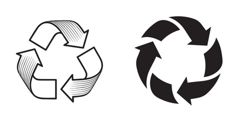Recycling Symbols, Circular Arrows, Environmental Conservation Graphic