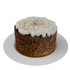 chocolate cake isolated on white