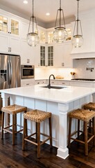 Modern open kitchen and living area with natural light and minimalist design