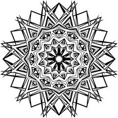 Vector Abstract Spiral Geometric Mandala Pattern &ndash; Japanese Aomori Inspired Art Design