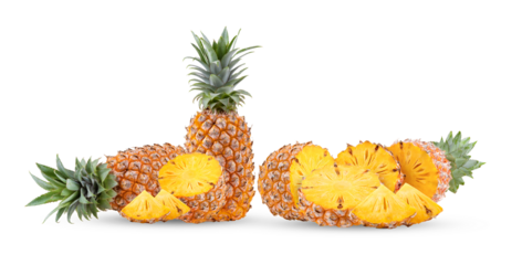 Ripe pineapple isolated on transparent png ( image from camera )