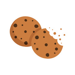 Bakery cookies with crunches - icon isolated on white.