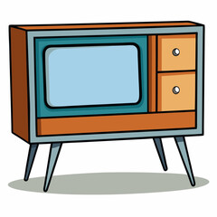 retro tv isolated on white