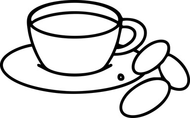 traditional brazilian coffee with beans by side