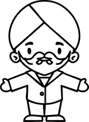 indian man with turban and modern suit
