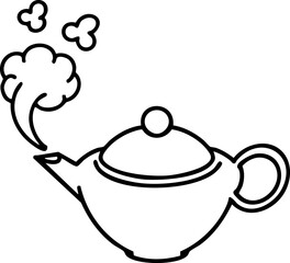 a steaming hot teapot of japanese tea