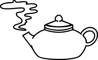 a japanese tea pot freshly brewed