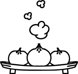 traditional japanese gyoza dumplings steaming on a plate