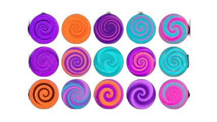 A colorful Easter eggs set with a seamless, geometric, vector pattern and swirl illustration