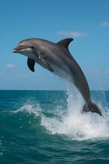 Fototapeta premium dolphin leaping above ocean waves