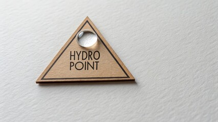 Wooden Triangle and Clear Droplet Depicting Hydro Point