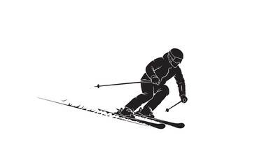 Fototapeta premium Downhill Skiing Posture for Beginners