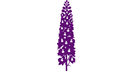 Obraz premium Purple flower stalk on white