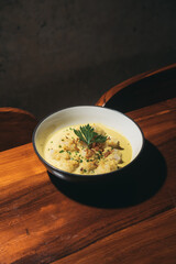 Palembang's signature dish, Celimpungan with savory coconut milk sauce