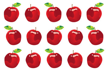 Red apples forming a seamless pattern background