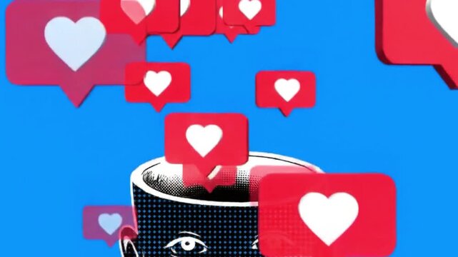 How the modern pursuit of social media validation can fill your head and change you with vibrant heart symbols and a