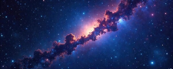 Shimmering Nebula and Celestial Constellation in Deep Space A Night Sky Filled with Stars Perfect for Astrology, Astronomy, Fantasy Art and Space Exploration Themes.