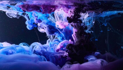 Fototapeta premium blue and pink abstract ink