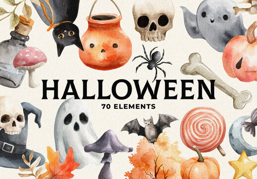 Halloween Watercolors Collection