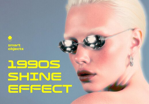 1990s Shining Photo Effect Mockup