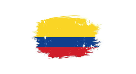 Obraz premium Textured brushstroke colombian flag illustration creating a nationalistic presentation