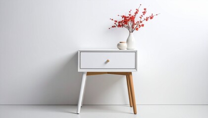 easel with blank canvas on wall