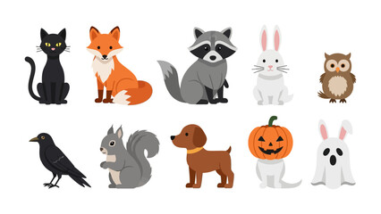 Playful Cartoon Menagerie: A vibrant array of cartoon animals presents a delightful scene, bursting with charm and whimsy.