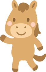 かわいい馬のイラスト_擬人化01