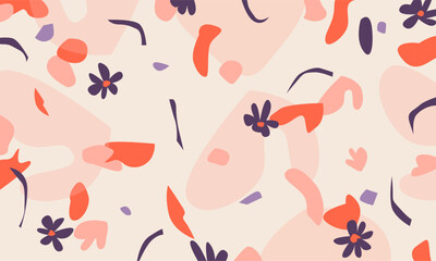 Abstract trendy organic shapes background vector. pastel color minimalist covers for business presentation.